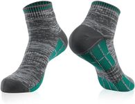 RANDY SUN Waterproof Socks, Athletic Running Ankle Unisex Cycling Biking Hiking Socks 1 pair Green&Grey,M