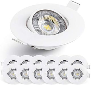 EMOS Spot LED Encastrable 230V, 5W / 450lm, 50° orientable, Plafonnier LED encastré, blanc neutre 4000K, Lot de 12 Spots de plafond pour l'intérieur, extra plat, ronde, Couleur blanc
