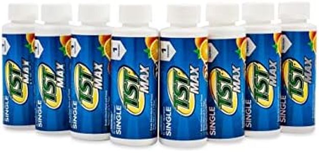 Camco TST MAX RV Toilet Treatment Singles | Features an Ultra-concentrated Biodegradable Septic Safe Formula, an Orange Scent, and is Ideal for RVing, Boating, and More | (8) 4 oz Bottles (41191)