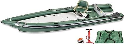 Sea Eagle FSK16 FishSkiff Inflatable 16', High Pressure, Drop-Stitch, 1-3 Person Frameless Fishing Boat w/Rigid 6” External Keel - Portable, Storable, & Transportable (FSK16 Startup)