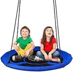 Dripex Nest Swing Children's Swing Tree Swing Seat Square Swing for Outdoor Backyard Garden, Oxford, Multicolor, Up to 150 kg, Long 115cm, Width 75cm (Blue)