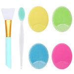 OBSCYON 6PCS Silicone Face Scrubber Kit, Manual Facial Cleansing Brush,Face Mask Brush, Exfoliating Lip Brush for Skin Care