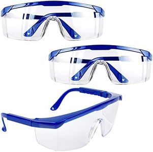 Gafas de Protección,3 PCS Gafas de Seguridad Gafas Protectoras Antivaho Gafas a Prueba de Polvo para Niños Adultos Protección Ocular con Lentes de PC y Más Gruesas para Actividades Aire Libre