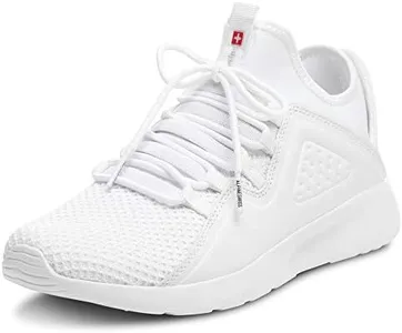 Alpine Swiss Mens Fashion Sneakers Lightweight Knit Tennis Shoes White 13 M US