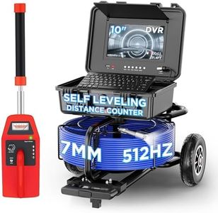 Pipe Inspection Camera with 512Hz Locator, Self-Leveling Sewer Camera, 250ft Drain Camera with 10" IPS Screen for Plumbing, Sewer Pipe, Home and Municipal Inspection, IP68 Waterproof, DVR, 32GB, 5X