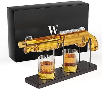 The Wine Things Whiskey Decanter Set for Men, 20.3 Oz Whiskey Decanter Set with Two 8.45 Oz Glasses, Unique Dad Birthday Gift Ideas from Daughter Son, Cool Liquor Dispenser for Home Bar