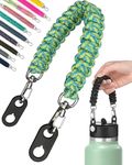 Gearproz Paracord Handle for Hydro Flask Lids - Fits Wide and Standard Mouth Bottles, 12oz to 64oz - Water Bottle Handle, Shoulder Strap, Easy to Install, Perfect for Carrying & Walking - Seafoam