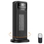 SONBION Space Heater, Fast Heating Fan Heater with Remote, 2000 W Efficient Ceramic Heater for Home Office Garage, Oscillate Electric Heater with Timer Function, Overheat and Tip-over Protection