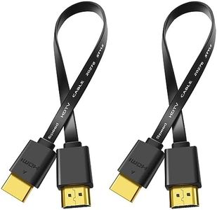 tunghey 2Pack Short HDMI Cable 0.3M, Flexible & Super Slim HDMI Male to Male Connector Cord, Ultra High Speed HDMI Cable 1080P for Laptop, Monitor, PS5, PS4, Xbox One, TV Box, Projector