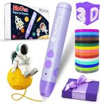 Sunfuny 3D Pen for Kids, USB Wireless 3D Printing Pen with 140feet PCL Filament Refills, 3D Doodler Craft Pen, Stylo Impression 3D Crayon Pour Enfant, 3D Pencil Printer Gift for Christmas, Purple