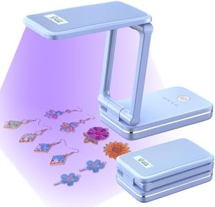 LET'S RESIN Rechargeable UV Light, Foldable&Height Adjustable UV Light for Resin with Large Curing Area, 4H Battery Life 20min Continuous UV Curing Light for Resin Molds, Jewelry Making, DIY Craft