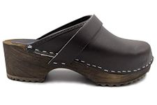 World of Clogs AM100 Swedish Wooden Clogs - Dark Brown - 43 EU