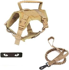 HQREA Nylon Cat Harness Leash Tactical Military Training Harness Breathable Kitten Harness for Bulldog Pug Puppy Vest Kitten Harness