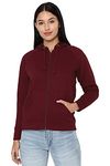 Allen Solly Women's Polyester Blend Hooded Neck Regular Sweatshirt (AHSTCRGPO40717-XL_Maroon_XL)