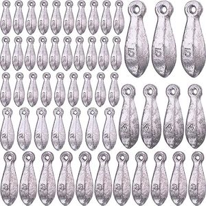 Glimin Fishing Weights Sinker Kit Rig Fishing Weights Sinker Weights Bank Sinker Saltwater Fishing Sinkers Bass Fishing Casting in 1 Oz, 2 Oz, 3 Oz, 4 Oz, 5 Oz, 6 oz (22 Pieces)