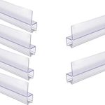 Royal Apex Translucent Weather Stripping Seal Sweep with Drip Rail, Shower Door PVC Silicone Lip Seal Strip for 8,10,12MM Frame-less Glass (1 Meter x 6Pcs) (12mm Glass, Ч Shape (Side Lip))