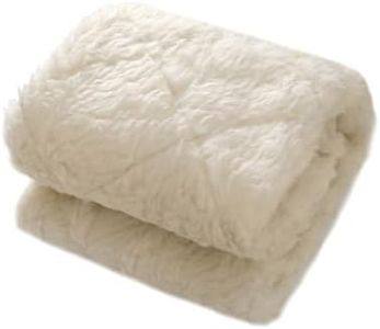 Natural Home All Season Wool Reversible Underlay Absorbent and Breathable Deep Skirt to Fit Almost All Mattresses - White Queen Bed