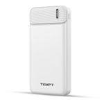 Tempt - Booster 10000mAh Power Bank | Lithium Polymer Battery | Fast Charging | Dual Output USB Port Anrdoid & Other Devices | Pocket Size (White)