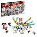 LEGO NINJAGO Zane’s Ice Dragon Creature 2in1 Dragon Toy to Action Figure Warrior, Model Building Kit, Construction Set for Kids, Boys & Girls with 5 Minifigures 71786