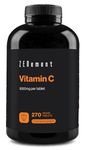 Vitamin C, 1000mg, 270 Tablets | Antioxidant and Anti-Fatigue | Vegan | Zenement