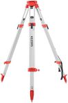 KEZERS Aluminum Surveying Tripod,Heavy Duty Tripod with Quick Clamp,5/8 ��“-11 Threaded Flat Tripod for Automatic Optical Level