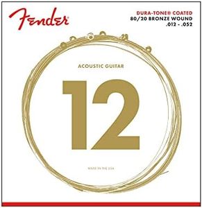 Fender Dura-Tone Coated 80/20 Bronze Acoustic Guitar Strings, 880L .012-.052