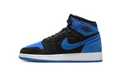 Jordan Big Kid's Air 1 Retro High OG Black/Royal Blue-White (FD1437 042), Black/Royal Blue-white, 4.5 Big Kid