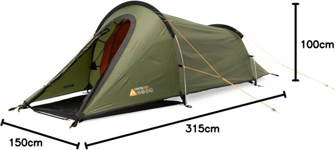 Vango Orion 200 2-Person Tunnel Tent – 5000mm HH, Alloy Poles, Lightweight