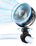 FrSara Baby Stroller Portable Fan with 360° Adjustable Tripod, Small Rechargeable 3600mAh Battery Fan, 3-Speed, Quiet, Strong Wind, New Born Baby Essentials for Car, Cot, Kitchen, Travel, and Cycling