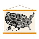 SUNAUTO Magnetic Poster Frame Hanger C1, 27x20 27x39 27x40 Wood Wooden Magnet Frame Cadre Magnétique Hanging Kit for Photo Picture Wall Map Art Canvas Scrolls Prints (Teak, 27" / 68.5cm)