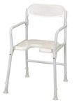 Homecraft White Line Folding Shower Chair – 44 x 42cm External Size – 40 x 40cm Seat – Adjustable Height Bathroom Shower Aid, Folding Bath Chair, Plastic Backrest, Personal & Professional Care