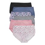 Hanes Women's Cool Comfort Cotton Brief Panties 6-Pack, White/Pink Assorted, XXX-Large (Pack of 6)