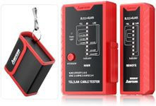 AMPCOM Network Cable Tester RJ45 for LAN & TEL Continuity of RJ45/11/12 CAT5E CAT6 CAT7 UTP & STP Shielded Ethernet Wires Test Tool - W/Carrying Bag - Red