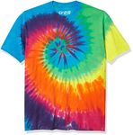 Liquid Blue Men's Rainbow Spiral T-Shirt, Tie Dye, Small