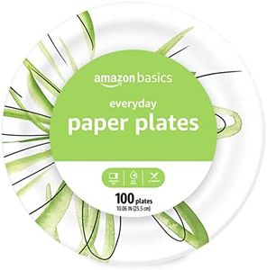 Amazon Basics Everyday Paper Plates, 10.6 Inch, Disposable, 100 Count