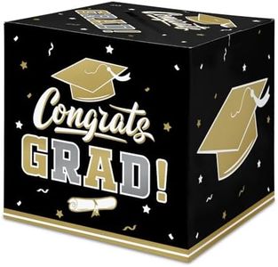 Gatherfun Graduation Decorations 2026 Graduation Box Graduation Card Box for Graduation Gift Graduation Party Favors Decor Party Supplies （Black and Gold）