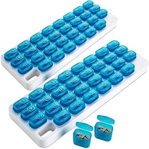 Monthly Pill Organizer - (Pack of 2) 31 Day Pill Organizer with Large Removable Medication Pods, Portable Pill Case Box and Holder for Daily Medicine and Vitamins, Great for Travel …