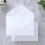 PONATIA 50 Pack A1 Envelopes, 3 5/8 x 5 1/8 Inches White Envelopes Perfect for Weddings Cards, RSVP Cards, Christmas Gift Cards Envelopes, Baby Showers, Thank You Notes, Photos and any 3.5x5" inserts