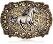 Btilasif Long Horn Bull Western Cowboy Texas Rodeo Belt Buckle for Men Women, A# Running Horse, Medium