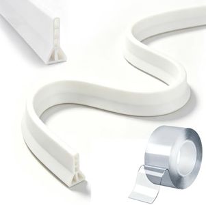 4'' High Shower Threshold Water Dam,Silicone Shower Water Guard (67“)