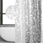 IEKSH Shower Curtain 71 X 71 Inch, Clear Shower Curtain with 3 Magnets at The Bottom, PEVA Anti Mould Shower Curtain with 12 Hooks, Weighted Shower Curtains for Bathroom,