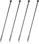 4Pcs Stainless Steel Stirrers Stir Cocktail Drink Swizzle Stick, 7.5'' Beverage Stirrers Metal with Small Rectangular Paddles, Reusable Stir Sticks for Coffee Bar Chocolate Milk (Black)