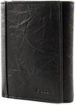 Fossil Wallet for Men Neel, Leather Trifold black 8.255 cm L x 1.905 cm W x 10.16 cm H ML3869001