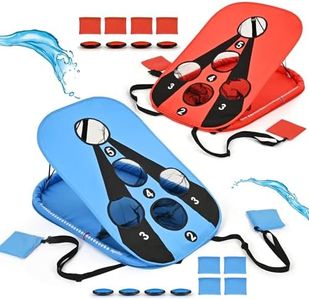 ropoda Pool Cornhole Board Set, 3ft x 2ft Corn Hole Games for Adults, Cornhole Set Floating, Pool Games for Adults, Water and Land Dual-Purpose, Easy Setup, Beach Toys for Family, Beach/Lawn Toys