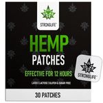 StrongLife Hemp Patches - 30 Hemp Oil Patches - 70mg per Pack with Total of 2100mg -12 Hour Transdermal Adhesive Clear Patchese - Hemp Cream Topical Alternative (Fabric Patch)