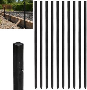 FULEIYA 36" 10 Count Square Steel Concrete Form Stakes with Nail Holes Heavy Duty Rebar Stakes Concrete Pins for Concrete Formwork, Curb, Sidewalk and Landscape Projects
