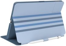 Speck Products Balance Folio + Print iPad 10.2-Inch (2019-2021) Case and Stand, Waterfall Stripes/Sail Blue