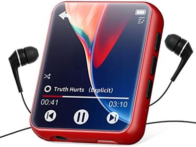 MP3 Player with Bluetooth 5.0, 32GB Portable High Fidelity Lossless Sound Quality Music Player, Mini Full Touchscreen MP3 Player with Speaker, FM Radio, Voice Recording, Pedometer, Support up to 128GB