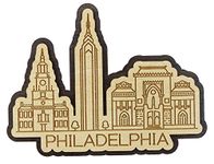 Printtoo Philadelphia Pennsylvania City Souvenir Engraved Wooden Fridge Magnet Decor