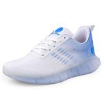 Bacca Bucci Men Champion Road Running Sports Shoes Lightweight & Sungfit For An Energetic Ride White Blue, Size Uk10